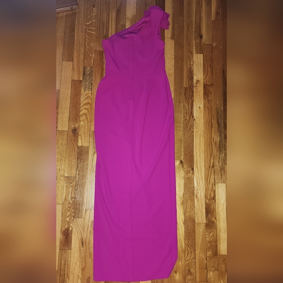 Fuchsia one shoulder dress - Picture 3 of 8